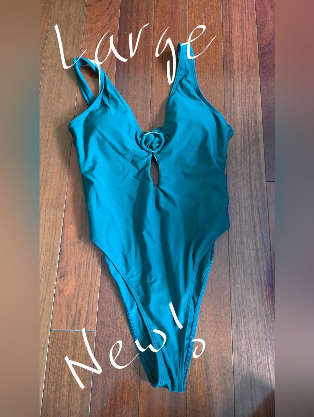 One Piece Swimsuit in Teal - Stylish Knot Front